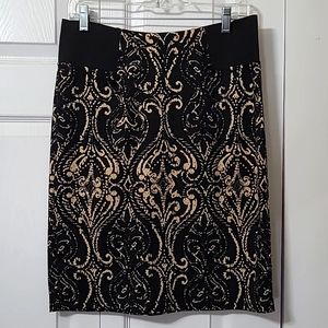 Olivia & Martin Black & Tan Stretchy Skirt, size 6